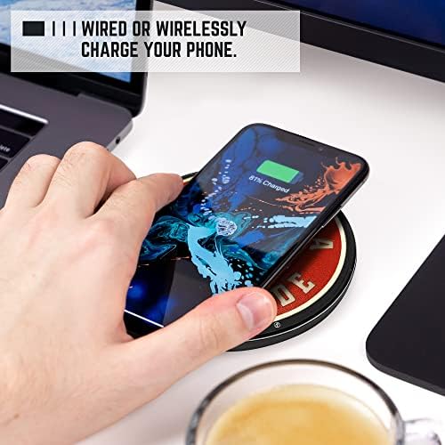 LSU Illuminated Logo Wireless Charger & Portable Power Bank – Dual Charging Pad for Wired and Wireless Devices, Fast Charging Technology, Ideal NCAA Gifts for Graduates and Fans, Ultimate Charging Solution with Enhanced Compatibility