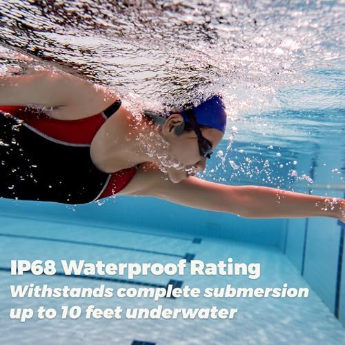 IP68 Waterproof Bone Conduction Sports Headphones with 64 GB MP3 Player – 8 Hours of Playtime for Swimming, Running, and Cycling – Lightweight Design with Bluetooth Connectivity for Unmatched Sound Clarity and Comfort