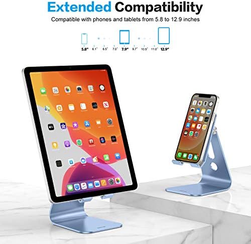 OMOTON Versatile Adjustable Tablet Stand for Desk – Enhanced Stability with Extended Arms for i Pad Pro/Air/Mini & Larger Smartphones – Stylish Purple Holder for Optimal Viewing Comfort and Clutter-Free Workspace