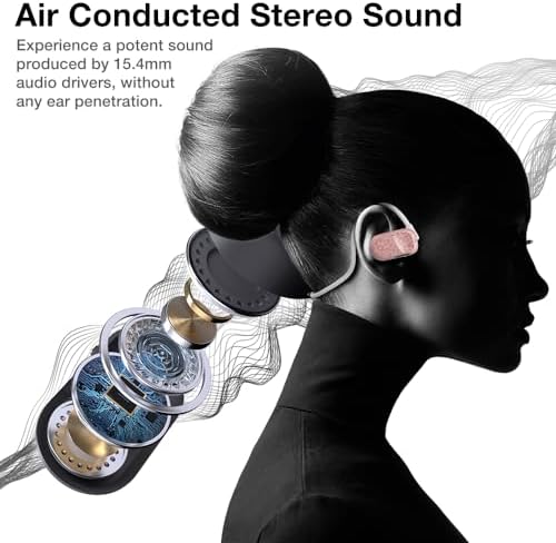 Purity Air Open Ear Headphones – Advanced True Air Conduction Wireless Bluetooth Earbuds with Dual Mic for Clear Calls – Ergonomic, Sweat-Resistant Design for Active Lifestyles – Compatible with i Phone & Android – Ultimate Comfort and Audio Awareness