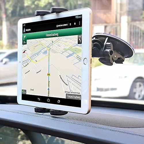 Universal Windshield Tablet Mount for 4-13″ Devices – Sturdy Suction Cup Holder with 360° Viewing Flexibility for i Pad Pro, Samsung Galaxy Tab, and Kindle Fire – Reliable Navigation & Entertainment Solution for Drivers and Passengers