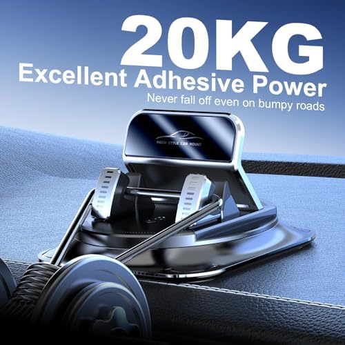 Vacuum Magnetic Phone Holder, 2025 Upgrated Vacuum Magnetic Phone Stand, Suction Cup Phone Mount, 360 Rotary, Folding Swivel Stand, Vacuum Suction Phone Holder for Car Mirror Gym Shower, Black – Enhanced Compatibility and Speed