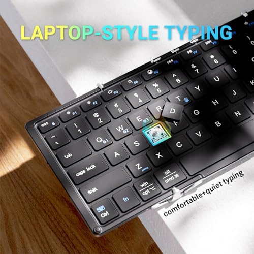 Revolutionize Your Mobile Typing Experience with the i Clever BK05 S Foldable Bluetooth Keyboard – Ultra-Portable Wireless Design, USB-C Rechargeable, Multi-Device Connectivity for Laptops, Tablets, and Smartphones – Perfect for Travel and Enhanced Productivity