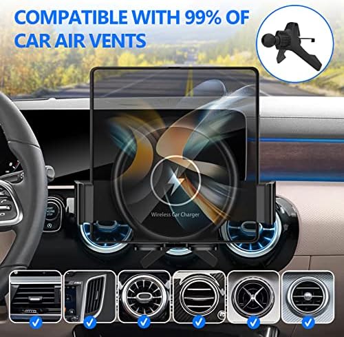 Upgrade Your Driving Experience with the 20 W Wireless Car Charger Mount for Galaxy Z Fold 6 – Effortless Auto-Clamping Design, Versatile Air Vent & Dashboard Compatibility, Enhanced Fast Charging with Built-in Cooling Fan for i Phone 16 Pro Max & More