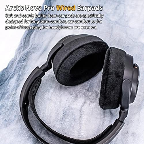 Upgrade Your Audio Experience with TRANSTEK’s Premium Velour Earpads for Arctis Nova Pro Wired Headset – Exceptional Comfort & Enhanced Sound Isolation for Gamers & Audiophiles – Durable, Easy-to-Install Replacement Cushions Perfectly Compatible with Wired Models