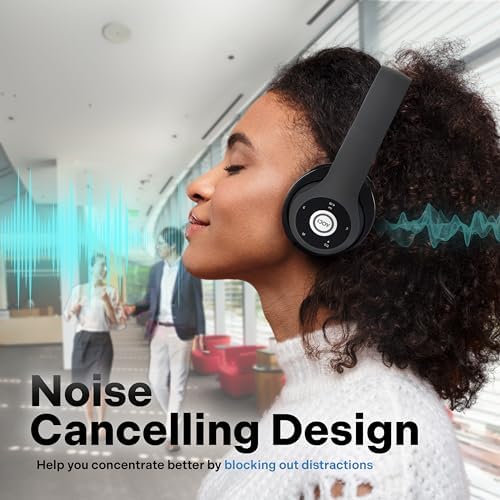 Revolutionize Your Listening Experience with i Joy Wireless Over-Ear Bluetooth Headphones – Foldable Design, Built-in Microphone, FM Radio & Micro SD Slot for Ultimate Versatility in Striking Orange – Exceptional Sound Quality for Music Lovers and Gamers of All Ages