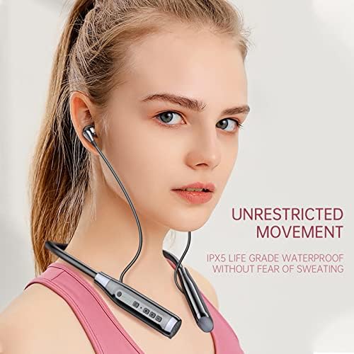 Ultimate Bluetooth Neckband Headphones with 100-Hour Playtime – Waterproof Wireless Earbuds Featuring Heavy Bass Noise Reduction and Built-in Microphone for Seamless Hands-Free Calling – Perfect for Workouts and All-Day Comfort – Enhanced Device Compatibility for Unmatched Audio Experience