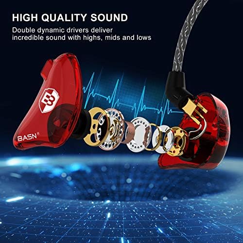 BASN Bsinger BC100 Professional In-Ear Monitor Headphones – Noise-Isolating IEM Earbuds for Musicians and Audiophiles with Universal Fit, Enhanced Compatibility, and Superior Sound Clarity in Sleek Blue Design