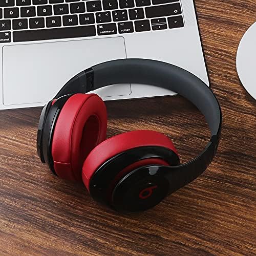 Upgrade Your Beats: Krone Kalpasmos Studio 3 & 2 Replacement Ear Pads – Soft Memory Foam Cushions for Ultimate Comfort and Noise Isolation in Vibrant Red – Perfect Fit for Wired & Wireless Models (B0501, B0500) – Enhance Sound Quality & Style Effortlessly