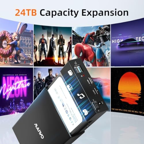 MAIWO USB C to SATA III External Hard Drive Enclosure – 6 Gbps Data Transfer with 1 USB C & 2 USB A 10 Gbps Hub for 3.5″ & 2.5″ SATA SSDs/HDDs – Compatible with Seagate, Samsung, Xbox – Versatile Storage Solution for Gamers & Professionals