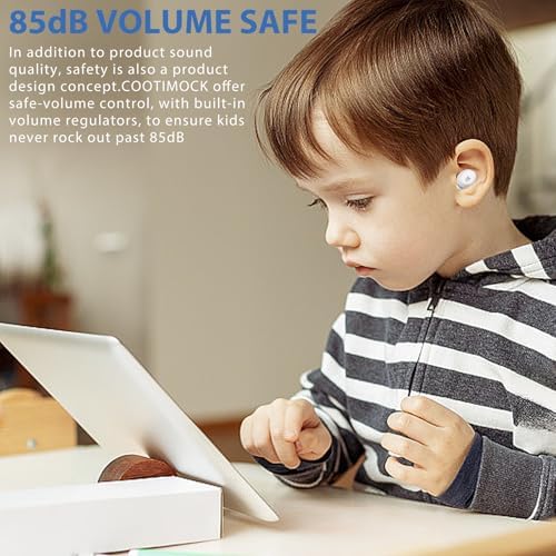 Penguins Kids Bluetooth Headphones – Safe 85 d B Volume Limited Earbuds with 30-Hour Playtime, Waterproof Touch Control for Small Ears – Ideal for School, Travel, and Home Use with Superior Device Compatibility and Child-Friendly Design