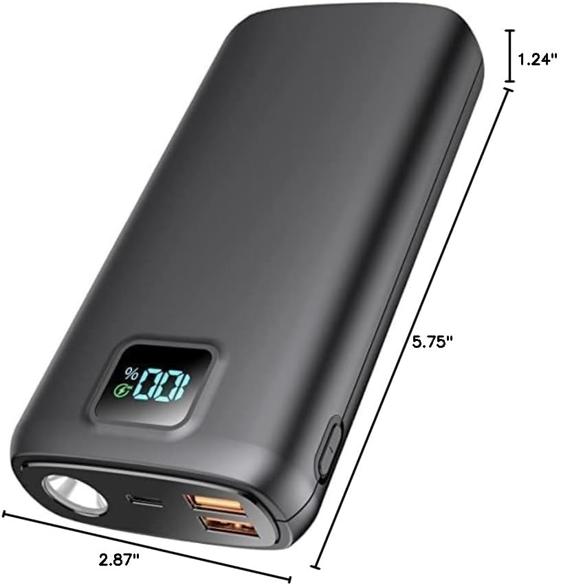 High-Capacity 40,000 m Ah Portable Power Bank with PD 30 W & QC 4.0 Fast Charging, Dual USB + Type-C Outputs, Built-in LED Flashlight & Real-Time Battery Display – Ultimate Travel Companion in Carbon Black for All Your Devices