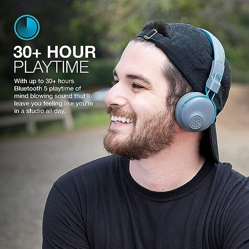 JLab Studio ANC On-Ear Wireless Headphones – Premium Bluetooth 5 Technology with 34+ Hours Playtime, 28+ Hours Active Noise Cancellation, Customizable EQ3 Sound Profiles, Luxurious Faux Leather & Cloud Foam for Ultimate Comfort – Perfect for Commuters and Home Relaxation