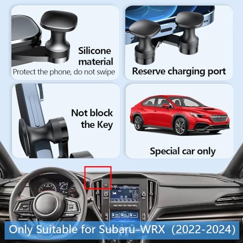 Subaru-Specific Smartphone Cradle: Precision Engineered Car Phone Holder for WRX (2022-2025), Crosstrek (2024-2025), and Impreza (2024-2025) – 360-Degree Adjustable Accessory for Secure Navigation and Hands-Free Communication in Style