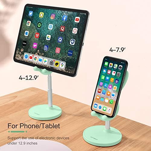 Cell Phone Stand,Angle Height Adjustable Cell Phone Stand for Desk,Cute Rabbit Phone Holder Stand for Desk, Compatible with All Mobile Phones, Tablets(4-10in) (Green) – Enhanced Compatibility and Speed