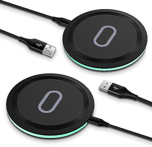 Elevate Your Charging Experience: Samsung 15 W Fast Wireless Charger Pad – Dual Pack for Galaxy S24/S25, i Phone 16/15/14, Pixel 9/8/7 – Ultimate Convenience with Enhanced Compatibility and Safety Features for Effortless Power Management