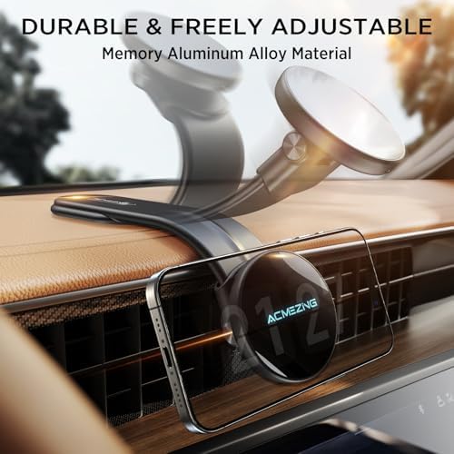 Revolutionary 15 W Mag Safe Car Charger for i Phone: 360° Adjustable Aluminum Alloy Holder with Magnetic Wireless Fast Charging, Universal Compatibility for All Vehicles, Carbon Fiber Finish for Durability and Style