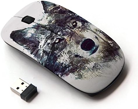 Moon Teal Night Wolf Silhouette Wireless Mouse – Ergonomic 2.4 G Optical Design for Ultimate Comfort and Precision in Work and Play – Perfect for Windows and Mac Users