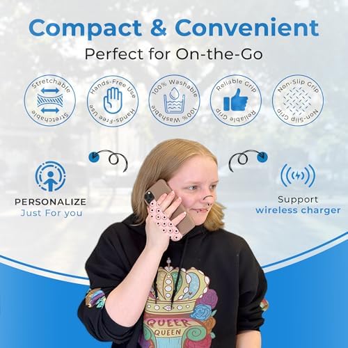 Customizable Reversible Phone Grip Strap – Pack of 2 Anti-Slip Finger Holders for Secure Mobile Handling, Wireless Charging Compatibility, and Detachable Design for Enhanced i Phone Use and Comfort, Elevate Your Style and Functionality