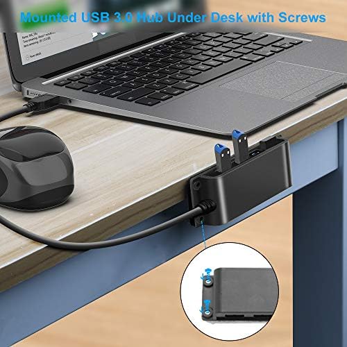 Enhance Your Workstation with the Surkit 4-Port USB 3.0 Portable Desk Hub – Versatile USB Data Hub Featuring 3.3 ft Cable for Seamless Connectivity with Mac Book, XPS, Surface Pro, and More – Perfect for Professionals and Students Alike!