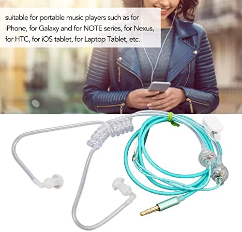 Yunseity Advanced Air Tube Earbuds – Premium Noise Cancelling Anti-Radiation Headphones with Universal 3.5 mm Compatibility for Mobile Devices (Vibrant Green) – Enhance Your Audio Experience While Protecting Your Health with Ergonomic Comfort Design