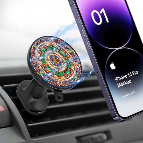 Elevate Your Driving Experience with the 15 W Mag Safe Magnetic Car Wireless Charger – 360-Degree Rotating Phone Holder for i Phone 14, 15 & 16 Pro – Effortless Installation on Dashboard or Vent for Ultimate Convenience and Fast Charging