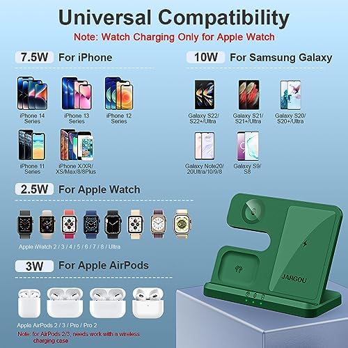 Optimized 3-in-1 Wireless Charging Station for Apple Devices – Fast and Efficient Charger for i Phone 11-16, Apple Watch & Air Pods – Sleek Multi-Device Dock with Enhanced Safety Features for Tangle-Free Power Solutions