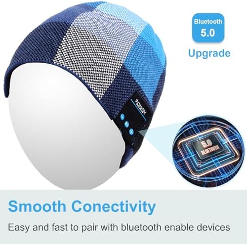 Bluetooth Beanie with Washable Wireless Headphones – Ultimate Outdoor Gear Featuring Bluetooth 5.0 for Crystal Clear Sound and Hands-Free Calls, Perfect for Hiking, Jogging, and Chill Days Outdoors
