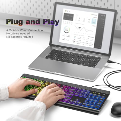 Retro-Inspired Full Size Typewriter Keyboard with Number Pad – Wired USB Keyboards for Windows 7, 8, 10, 11 | Enhance Your Typing Experience with Classic Charm and Modern Efficiency | Perfect for Home and Office Use