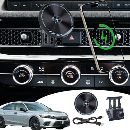 Elevate Your Driving Experience with a 15 W Fast Wireless Charger Phone Mount Custom-Fit for 2024 Honda Civic – Ultimate Compatibility for All Cell Phones, Effortless Installation, Adjustable Viewing Angles, and Sleek Design for Enhanced Functionality and Style
