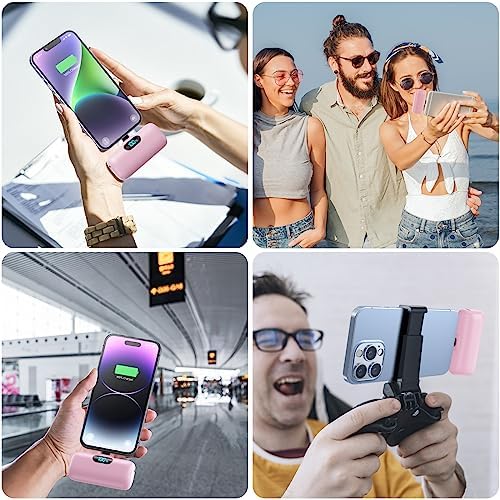 Compact Pink Portable Charger for i Phone – 5000 m Ah PD Fast Charging Power Bank, Lightweight Mini Battery Pack Compatible with i Phone 14/14 Pro Max/13/13 Pro/12 Pro/11/XS/XR/X/8/7/6 – Stylish and Versatile Backup Solution for On-the-Go Power