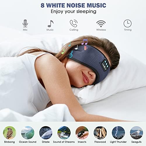Ultimate Bluetooth Sleep Mask with High-Definition Sound: Perfect for Side Sleepers Seeking Unmatched Comfort and Entertainment – Experience Enhanced Connectivity, Crisp Audio, and Stylish Relaxation for Restful Nights and Mindful Moments – Ideal Gift for Music Lovers and Meditative Souls