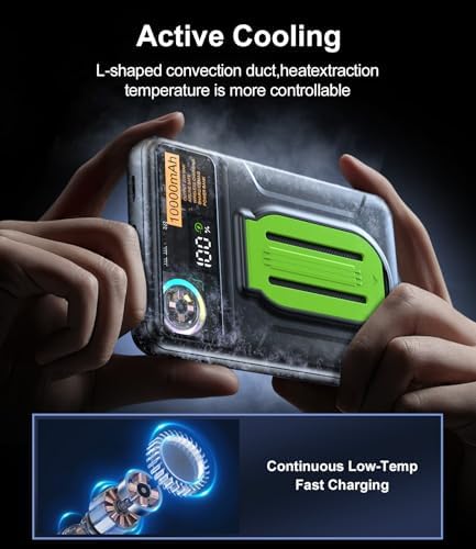Revolutionary Magnetic Power Bank 10000 m Ah with Active Cooling Fan – Foldable Wireless Charger for i Phone 16/15/14/13/12 Pro/Pro Max/Plus/Mini – High-Speed Charging Solution for Ultimate Portability and Performance