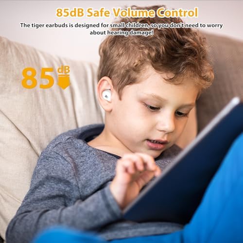 Penguins Kids Bluetooth Headphones – Safe 85 d B Volume Limited Earbuds with 30-Hour Playtime, Waterproof Touch Control for Small Ears – Ideal for School, Travel, and Home Use with Superior Device Compatibility and Child-Friendly Design