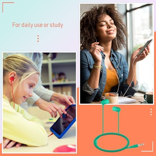 Macarrie 200 Pack Wired Earbuds – Vibrant Classroom & Office Headphones with 3.5 mm Compatibility – Individually Bagged for Hygiene & Seamless Distribution – Lightweight & Durable Design for All-Day Comfort – Ideal for Lectures, Music Listening, and Conference Calls