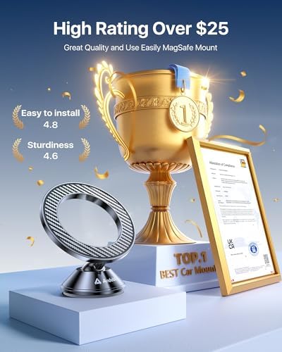 Revolutionize Your Drive with the Andobil Mag Safe Car Mount – Superior Magnetic Grip, Tool-Free Installation | All-Metal 360° Air Vent Holder for i Phone 16/15 & Samsung Galaxy S25, Effortless Navigation & Enhanced Safety on the Go