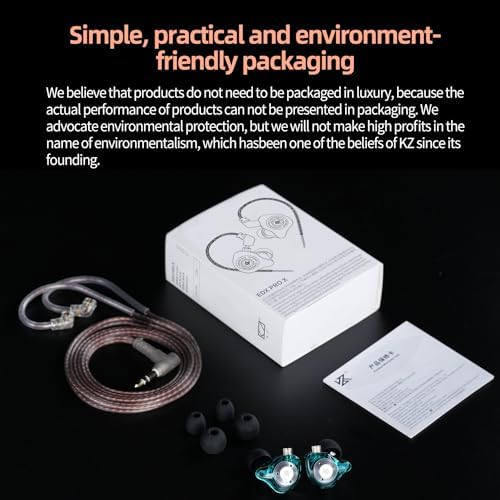 KZ EDX Pro X Hi-Fi In-Ear Monitors – Superior Sound Engineering for Audiophiles, DJs, and Vocalists – Deep Bass Precision with Customizable Detachable Cables – Ergonomically Crafted for Ultimate Comfort and Device Versatility – Experience Elevated Listening with Lightweight Design and Noise Isolation