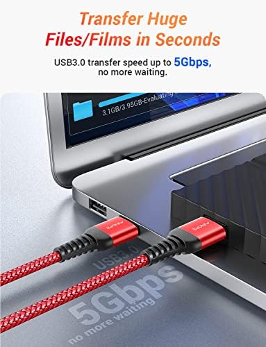 High-Speed AINOPE 2-Pack USB 3.0 A to A Male Cable – 6.6 FT Durable Male-to-Male Connection for KVM Switch, External Hard Drives, Laptops & TVs – Reliable Data Transfer Up to 5 Gbps for Enhanced Productivity and Versatile Use