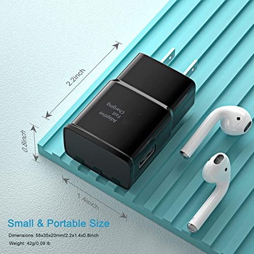Qihop Adaptive Fast Charging USB Wall Charger Kit – 2-Pack with 6 ft USB Type C Cable for Samsung Galaxy Devices – Rapid Charging Solution for Galaxy S21/S20/S10+/S10 e/S9/S8 Plus, Note 10+/20, A14/A53/A71 – Enhanced Speed & Compatibility for Busy Lifestyles