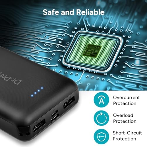 DR.PREPARE Ultra-Compact 10,000 m Ah Heated Vest Battery Pack – Dual USB & Type-C Fast Charging Power Bank for Jackets, Eye Masks, Smartphones, and Tablets – Stay Warm & Connected Anywhere!