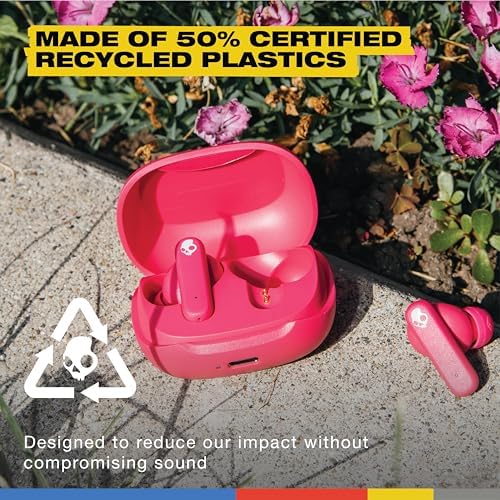 Skullcandy Smokin’ Buds Wireless Earbuds – Premium Bluetooth Headphones with Enhanced Noise Isolation, 20-Hour Playtime, IPX4 Sweat-Resistant Design – Ideal for Fitness Enthusiasts and Seamless Hands-Free Communication on i Phone & Android Devices