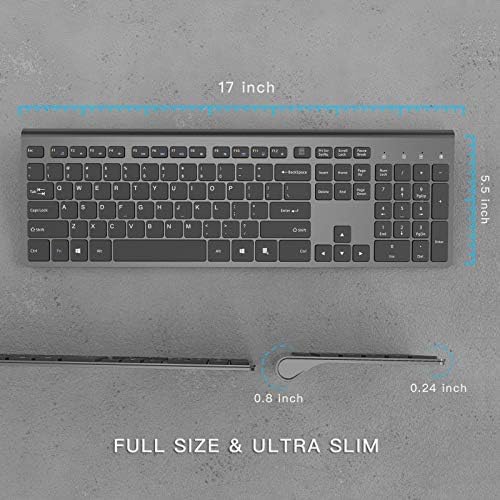 JOYACCESS Rechargeable Silent Wireless Keyboard – Sleek Silver-White Design for Mac, PC & Laptop | Versatile 2.4 G USB Connectivity | Water-Resistant, Noise-Free Typing for Enhanced Focus & Productivity | Compatible with Windows, i OS & Android Devices | Lightweight & Slim for On-the-Go Professionals