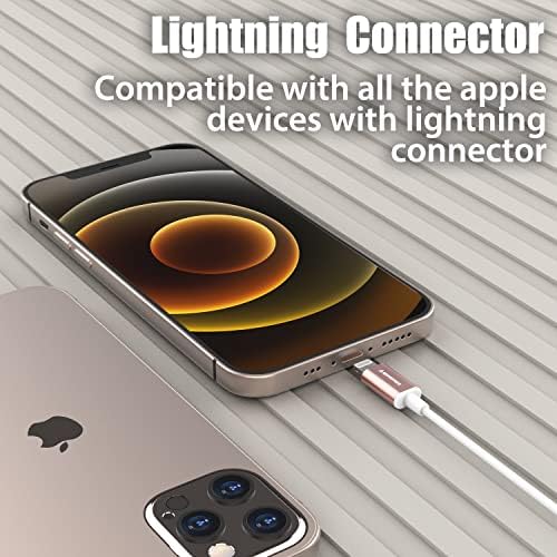 Premium Lightning Earbuds with Secure Ear-Hook Design for i Phone 14/13/12/11 Pro Max/X/XS Max/XR – MFi Certified Sports Earphones in Elegant Rose Gold with Built-in Mic for Hands-Free Calls and Rapid Charging