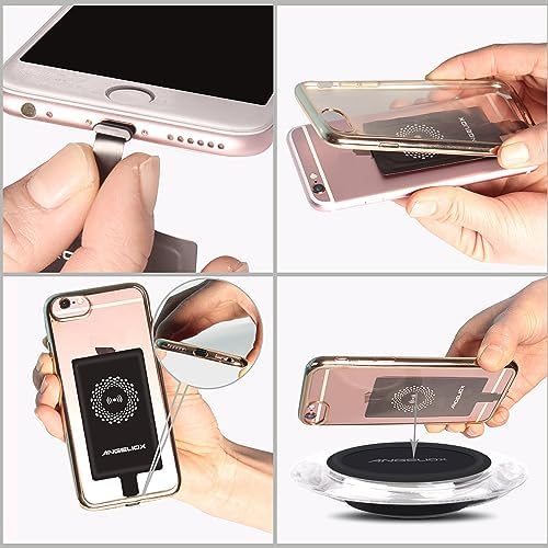 ANGELIOX Premium Fast Wireless Charging Pad with Integrated Receiver – Effortless Cord-Free Solution for i Phone Models 5 to 7 Plus, Enhance Device Durability and Streamline Your Charging Experience with Modern Elegance