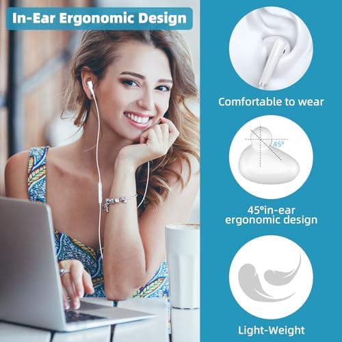 COOYA Hi-Fi USB C Earbuds: Premium Noise-Cancelling In-Ear Headphones for i Phone 16 & Samsung S25 Ultra – Superior Sound Clarity, Ergonomic Design & Built-in Mic for Seamless Communication and Enhanced Audio Experience