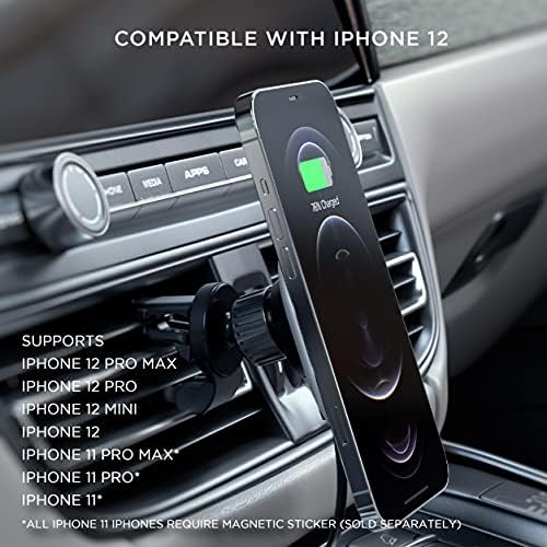 Satechi Magnetic Wireless Car Charger for i Phone – Qi 7.5 W Air Vent Mount for i Phone 16 & 15 Series – Effortless Fast Charging and Hands-Free Navigation Accessory for Ultimate Driving Convenience