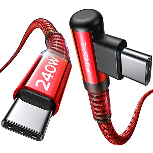 Optimize your charging setup with the AINOPE 240 W USB C to USB C Cable, a 6-foot powerhouse engineered for ultimate speed and flexibility. Featuring a right-angle connector, this fast charging cable is perfect for gaming or multitasking without the clutter of tangled cords. Compatible with the latest devices, including i Phone 16 Pro Max, i Phone 15, Mac Book Air/Pro, i Pad Pro, Samsung Galaxy, and Pixel, it delivers an impressive 240 W power output for rapid charging. The dual-pack offers exceptional value, ensuring you have a reliable charging solution wherever you go. Built with premium materials for durability, the sleek grey and blue design enhances your tech aesthetic while providing long-lasting performance. Elevate your device charging experience with this versatile cable, designed for both home and office use, while ensuring seamless connectivity across all your electronics.