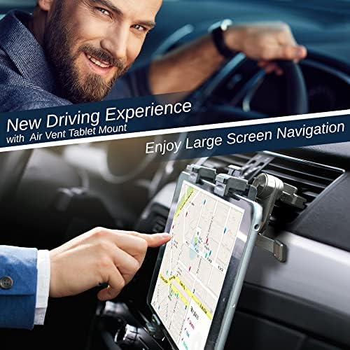 Universal Car Tablet Air Vent Holder – 360-Degree Rotating Mount for 7″ to 10″ Devices – Compatible with i Pad Pro, Mini, Air 2, Galaxy Tab, Z Fold, Kindle – Effortless Installation & Secure Grip for Enhanced Driving Experience – Lightweight, Portable Tablet Stand for Navigation & Entertainment