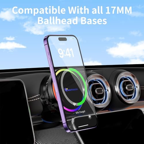 Qi2 15 W Wireless Car Charger Mount – Ultra-Fast Charging for i Phone 16/15/14/13/12 Pro Max/Mini & Qi Devices, Ice Cooling Technology for Optimal Performance, Secure Air Vent Holder for Hands-Free Use, Enhanced Compatibility and Durability