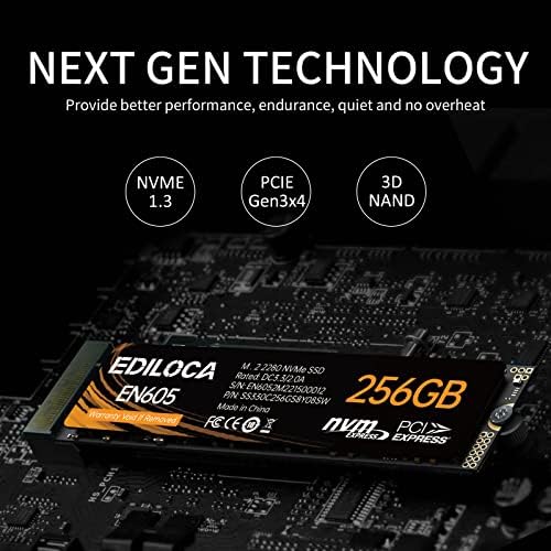 Unleash Blazing Performance with the EN600 PRO 256 GB NVMe SSD – Lightning-Fast 3200 MB/s Speeds for Gamers & Creators, PCIe 3.0 Gen 3 x4 M.2 2280 Internal Drive with Advanced SLC Cache and 3 D NAND TLC, Equipped with Graphene Cooling Sticker for Optimal Durability and Compatibility with PCs, Desktops, and Laptops – Elevate Your Storage Experience Now!